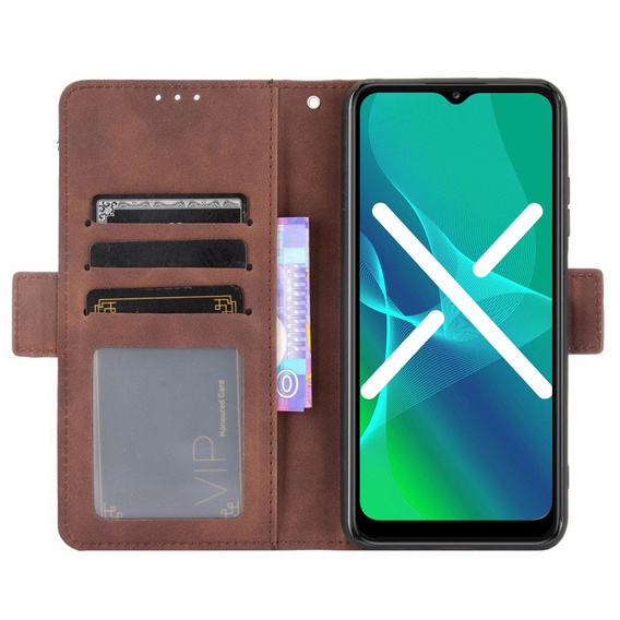 Klapkové puzdro pre Samsung Galaxy A13 4G, Card Slot, hnedé