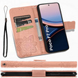 Klapkové puzdro pre Xiaomi Poco F7 Pro, Butterfly, ružové rose gold