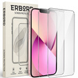 2x tvrdené sklo pre iPhone 13 Mini, ERBORD 9H Hard Glass na displeji
