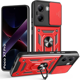 Obal na mobil pre Xiaomi Poco X7 Pro 5G, CamShield Slide, červené