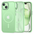 Puzdro pre iPhone 15, pre MagSafe, ERBORD Matt Case, zelený + sklo na displej