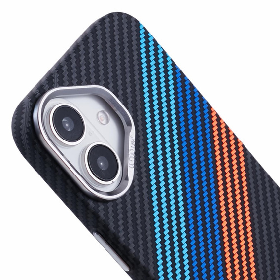 Puzdro pre iPhone 16 Plus, Carbon Fiber MagSafe, tmavomodré