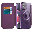 Klapkové puzdro pre iPhone 11, RFID Wallet MagSafe CamShield, fialové