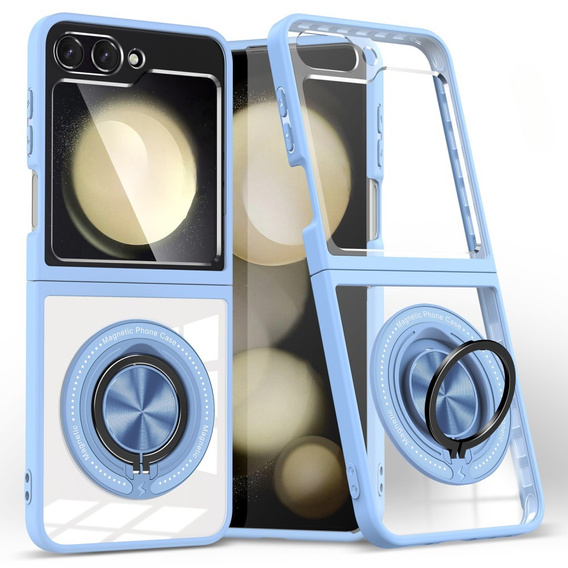 Puzdro pre Samsung Galaxy Z Flip7 FE / Z Flip6, Corners Dropproof, pre MagSafe, transparentné / modré