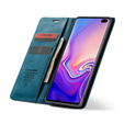 CASEME puzdro pre Samsung Galaxy S10 Plus, Leather Wallet Case, modré