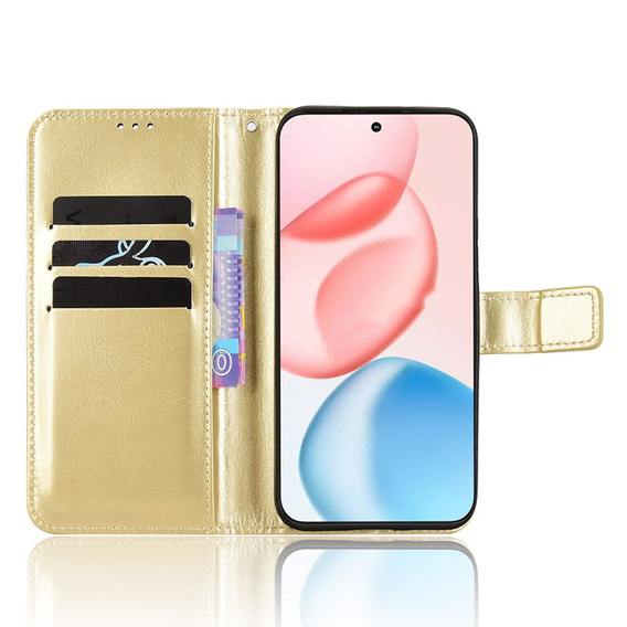 Klapkové puzdro pre Honor 400 5G, Crazy Horse Wallet, zlaté