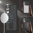 Puzdro pre Samsung Galaxy S25 Edge, Kickstand Matt Case, pre MagSafe, čierne