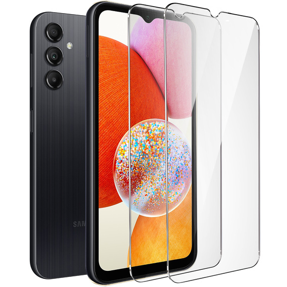 2x tvrdené sklo pre Samsung Galaxy A14 4G/5G, ERBORD 9H Hard Glass na displeji