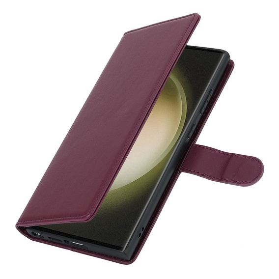 Puzdro s chlopňou pre Samsung Galaxy S23 Ultra, peňaženkové, pre MagSafe, bordové