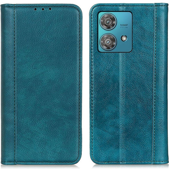 Obal na mobil pre Motorola Moto G84 5G, Wallet Litchi Leather, zelený