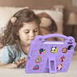 Detské puzdro pre iPad Air 10.9" 2022/2020 (5/4 gen.) / Pro 11" 2022/2021/2020 (4/3/2 gen.), Cute Patterns, so stojanom, fialové
