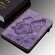Obal na mobil pre Lenovo Tab M9, Wallet Pen Slot, butterflies, hnedé