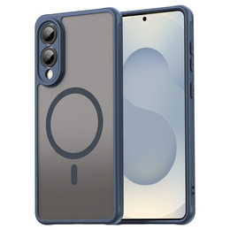 Puzdro pre Samsung Galaxy S25 Edge, Kickstand Matt Case, pre MagSafe, modré + sklo na displej