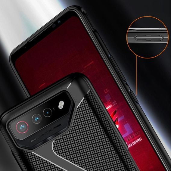 Obal na mobil pre Asus ROG Phone 7 5G, Carbon Gel, čierne