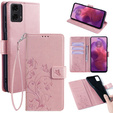 Klapkové puzdro pre Motorola Moto E14, Butterfly, ružové rose gold