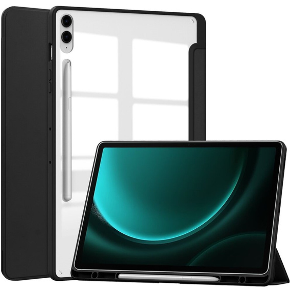 Puzdro pre Samsung Galaxy Tab S9 FE+ Plus, Smartcase Hybrid, so slotom na stylus, čierne