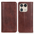 Flipové puzdro pre Motorola Edge 50 Ultra, Split Leather, hnedé
