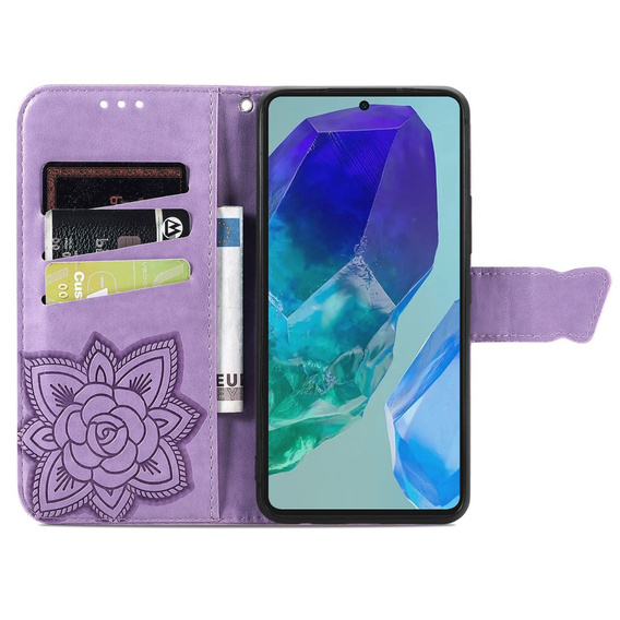 Klapkové puzdro pre Samsung Galaxy A16, Butterfly, fialové