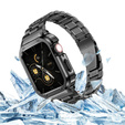 Oceľový náramok s puzdrom pre Apple Watch 7/8/9 45MM, čierny