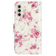 Klapkové puzdro pre Samsung Galaxy A35 5G, Wallet, Roses biele