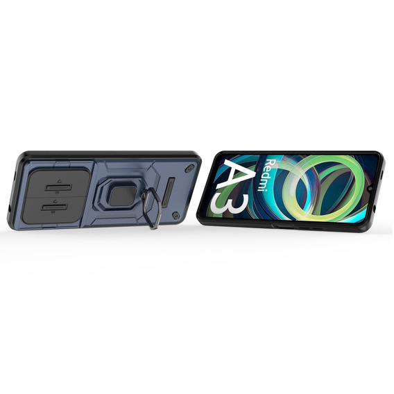 Puzdro pre Xiaomi Redmi A3, KickStand Camera Lens, modré