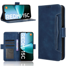 Klapkové puzdro pre Xiaomi Redmi 15C 4G/LTE, Card Slot, tmavomodré