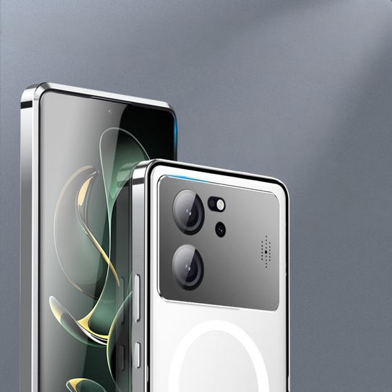 Ochranné puzdro na fotoaparát pre Xiaomi 13T / 13T Pro, CamShield MagSafe, priehľadný / strieborný