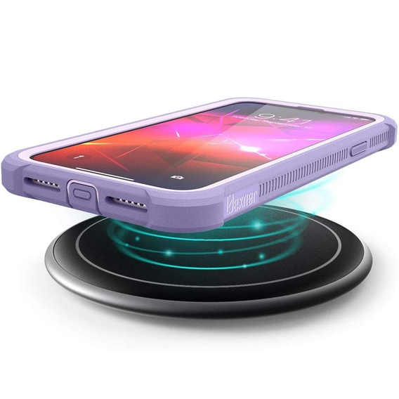 Obal na mobil pre iPhone 11, Dexnor Full Body Rugged, transparentné / fialové