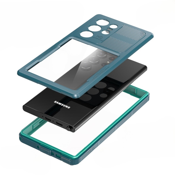 Vodotesné puzdro IP68 pre Samsung Galaxy S23 Ultra, zelený