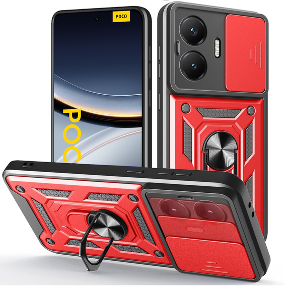 Obal na mobil pre Xiaomi Poco F7, CamShield Slide, červené