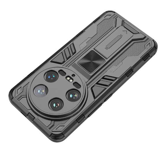 Puzdro pre Xiaomi 14 Ultra, Military kickstand, čierne