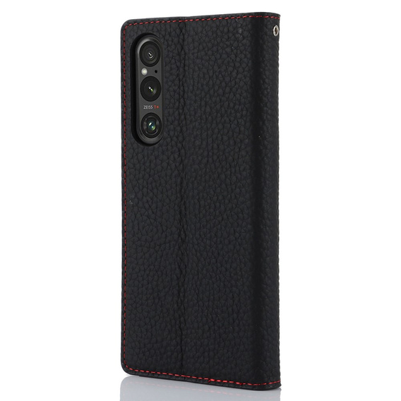 Klapkové puzdro pre Sony Xperia 1 V, Litchi Skin Grain, čierne