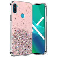 Obal na mobil pre Samsung Galaxy A11 / M11, Glittery, ružové