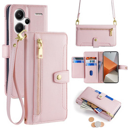 Klapkové puzdro pre Xiaomi Redmi Note 13 Pro+, Wallet Zipper Pocket, ružové