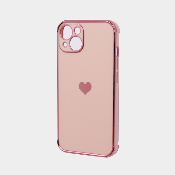 Obal na mobil pre Apple iPhone 13, Electro heart, ružové rose gold