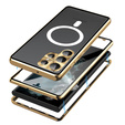 Magnetické puzdro Dual Glass MagSafe pre Samsung Galaxy S24 Ultra, zlaté