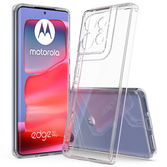 Obal na mobil pre Motorola Edge 50 Pro 5G, Fusion Hybrid, priehľadné