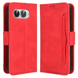Klapkové puzdro pre T Phone 3 5G, Card Slot, červené
