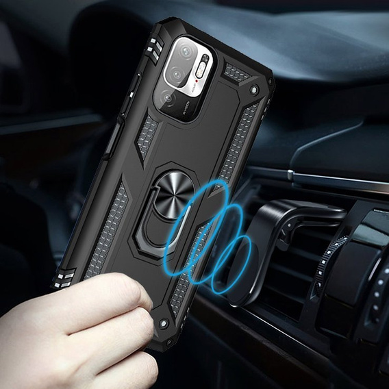 Pancierované obal na mobil pre Xiaomi Redmi Note 10 5G, Nox Case Ring, čierne