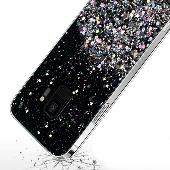 Obal na mobil pre Samsung Galaxy S9, Glittery, čierne