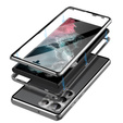 Puzdro pre Samsung Galaxy S23 Ultra, Magnetic Dual Glass, strieborné