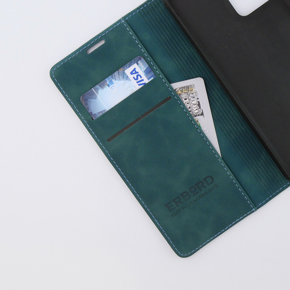 Puzdro pre Xiaomi Redmi Note 12 5G / Poco X5 5G, ERBORD Vintage, peňaženka s chlopňou, modré
