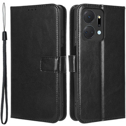Klapkové puzdro pre Honor X7a 5G, Crazy Horse Wallet, čierne