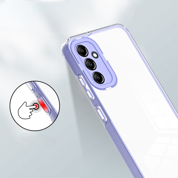 Obal na mobil pre Samsung Galaxy A14 5G, Fusion Hybrid, transparentné / fialové