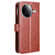 Klapkové puzdro pre Xiaomi Poco F7 Ultra, Crazy Horse Wallet, hnedé