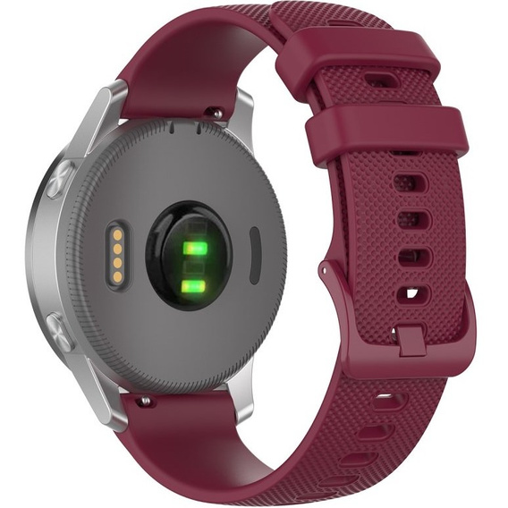 Pasek Silikonowy 18mm do Garmin Vivomove 3S / Vivoactive 4S, Wine Red
