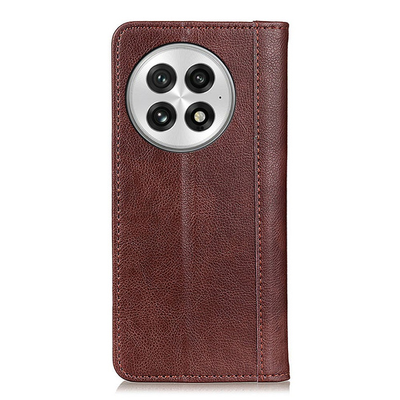 Flipové puzdro pre OnePlus 13, Split Leather, hnedé
