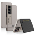 Flipové puzdro pre Samsung Galaxy S25, GKK Card Slot Wallet, titánovo šedá