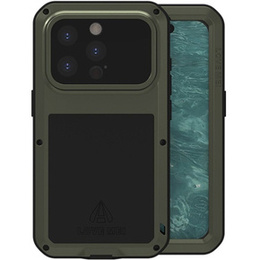 Love Mei Obal na mobil pre iPhone 15 Pro, armored with glass, zelený