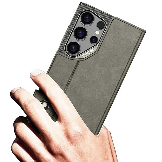 Peňaženka GKK Card Slot s klopou pre Samsung Galaxy S26 Ultra, sivá